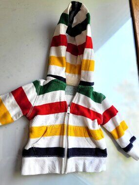 HBC Hudson's Bay Company Striped Baby Hoodie Size 0-6 months